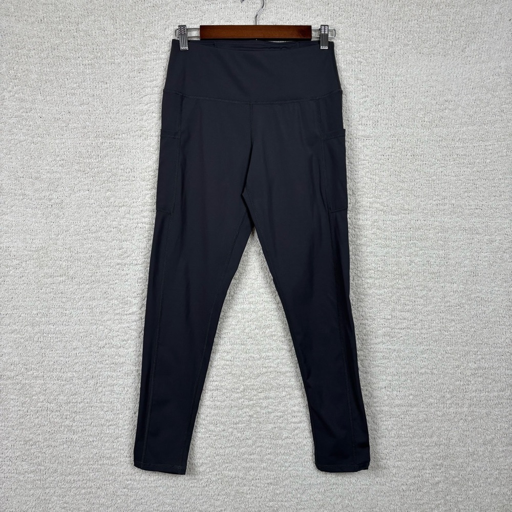 Oalka Leggings Womens‎ Med Gray Pull On Gym Training Running Work Out Pockets